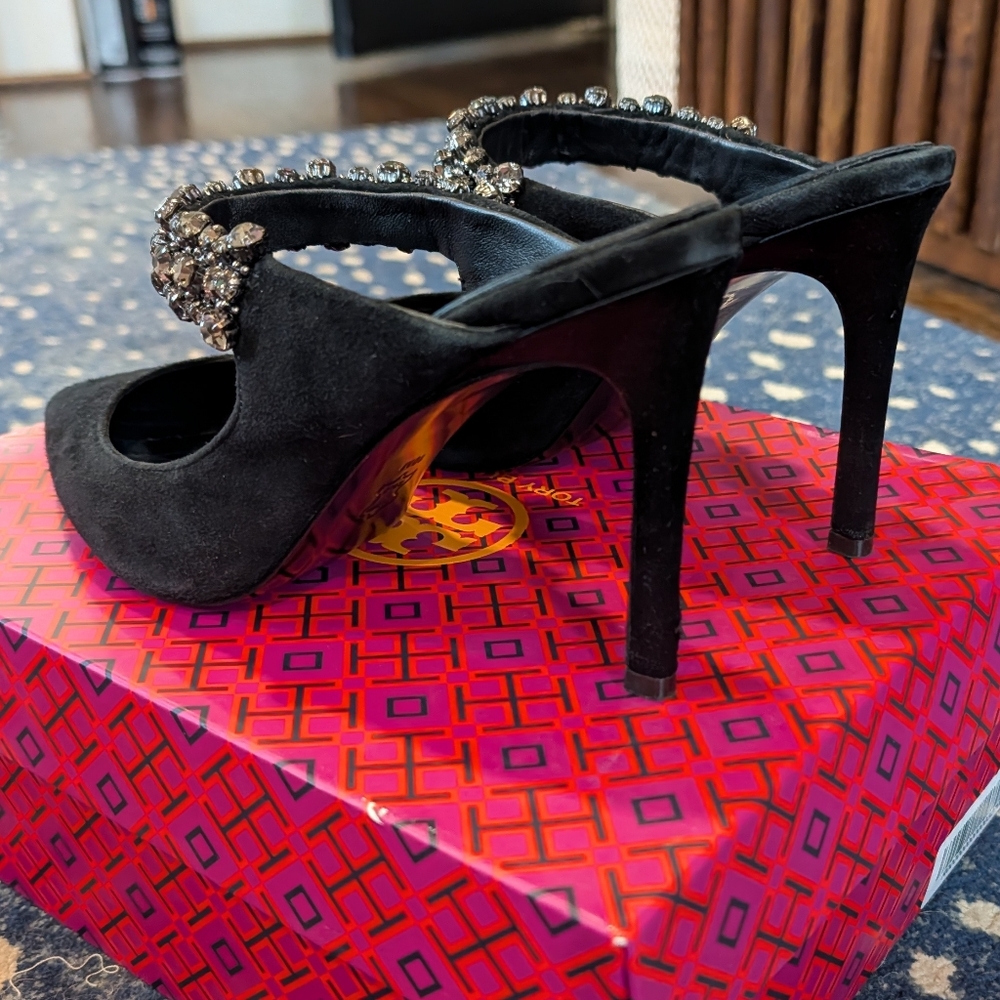 TORY BURCH Rhinestone Heels NIB - Picture 3 of 5